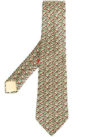 Hermès Pre-Owned галстук с геометрическим принтом 126656