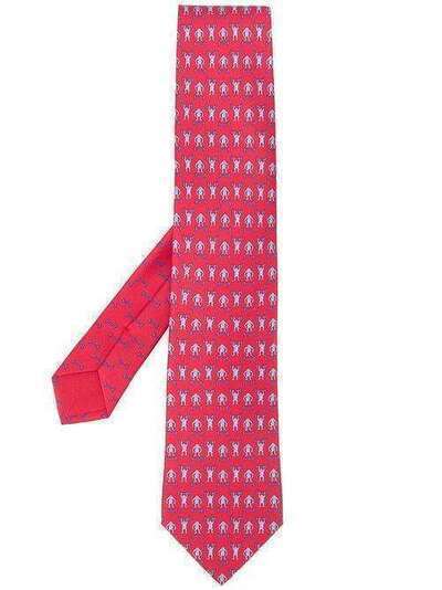 Hermès галстук с контрастным принтом HERS180A