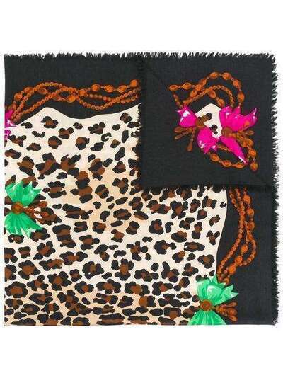 Christian Dior шарф с леопардовым принтом 130146