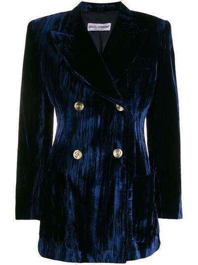 Dolce & Gabbana Pre-Owned бархатный двубортный пиджак 1990-х годов DOLCE480B