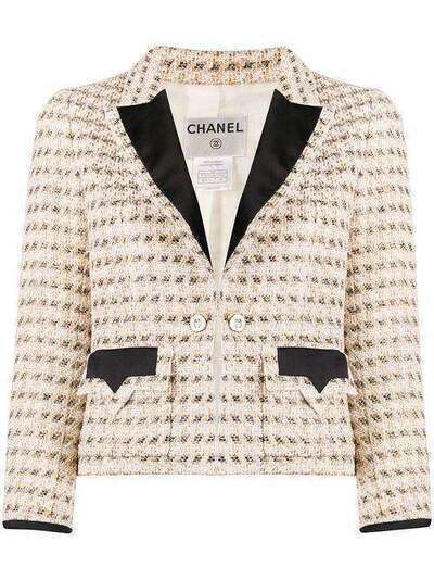 Chanel Pre-Owned твидовый жакет с люрексом 130542