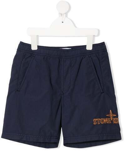 Stone Island Junior плавки-шорты с вышитым логотипом