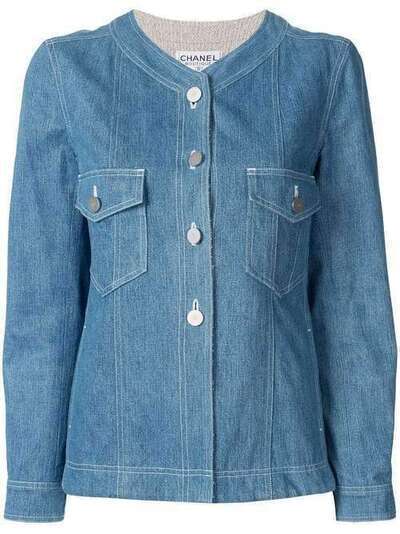 Chanel Pre-Owned джинсовая куртка без воротника 99CP12461W02481B1175