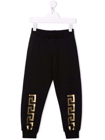 Versace Kids спортивные брюки с принтом Greca и логотипом