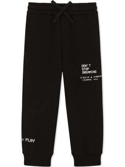Dolce & Gabbana Kids спортивные брюки с надписью
