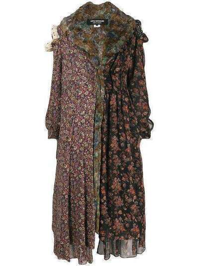 Junya Watanabe Comme des Garçons Pre-Owned пальто с цветочным принтом и вставками JDC00305112
