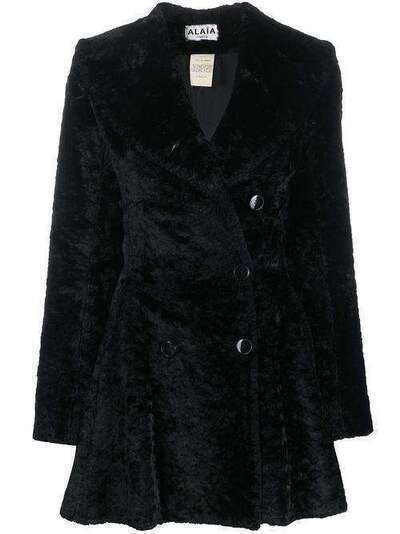 Alaïa Pre-Owned фактурное пальто с оборками Z1002160