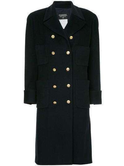 Chanel Pre-Owned двубортное пальто 25179