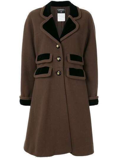 Chanel Pre-Owned пальто А-силуэта средней длины 258561302