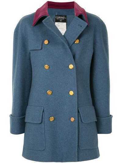 Chanel Pre-Owned двубортное пальто 2621562