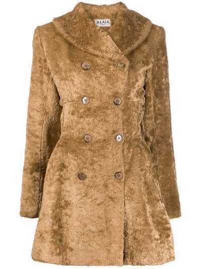 Alaïa Pre-Owned фактурное двубортное пальто MZ1913518