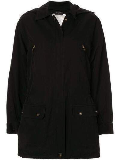 Chanel Pre-Owned пальто на молнии с капюшоном B0658