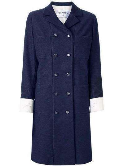 Chanel Pre-Owned двубортное пальто узкого кроя P53462V38061AZ884