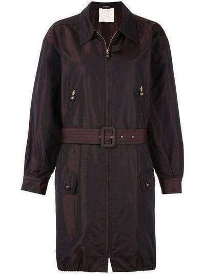 Chanel Pre-Owned пальто на молнии с поясом B0666