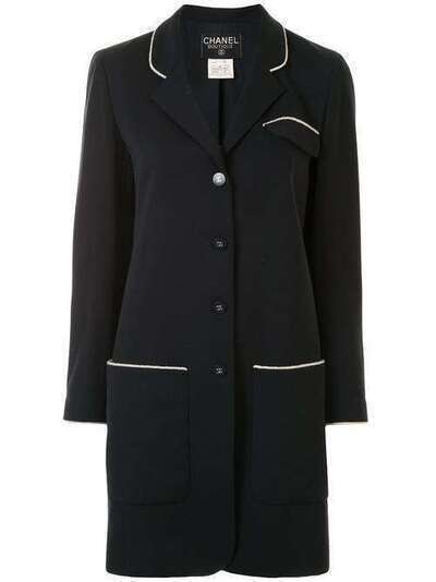 Chanel Pre-Owned пальто 1996-го года со складками 96PP06493V0402200009