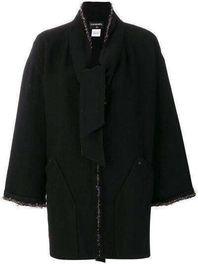 Chanel Pre-Owned пальто миди с бисерной отделкой CSZH1017CHCO