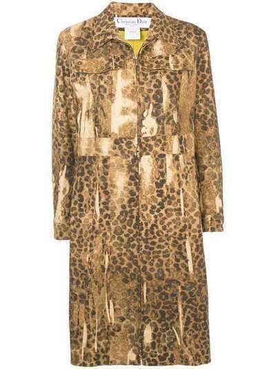 Christian Dior пальто с леопардовым узором DIO414
