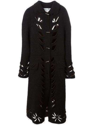 Christian Dior удлиненное пальто с вырезными деталями DIO194