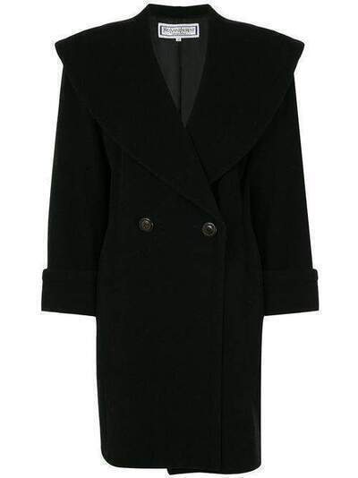 Yves Saint Laurent Pre-Owned двубортное пальто средней длины 2403000607343