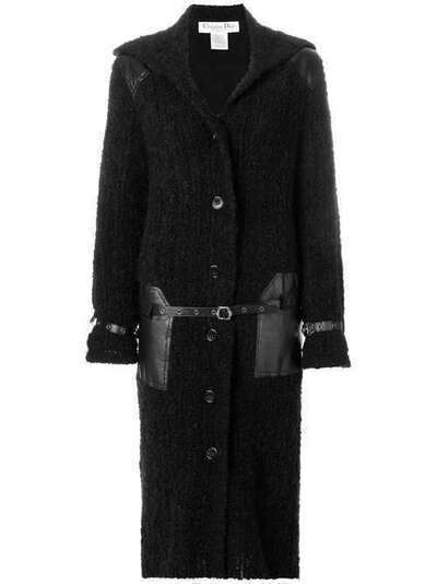 Christian Dior длинное пальто с поясом на талии DIO372