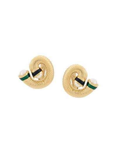 Givenchy Pre-Owned 1980s Vintage Givenchy 18kt Gold Plated Faux Pearl Clip-On Earrings ER022850