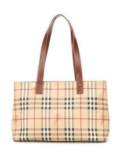 Burberry Pre-Owned сумка-тоут в клетку Haymarket Check 9IBUTO005