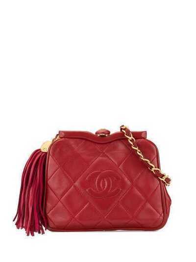 Chanel Pre-Owned поясная сумка с логотипом СС и бахромой 1863506