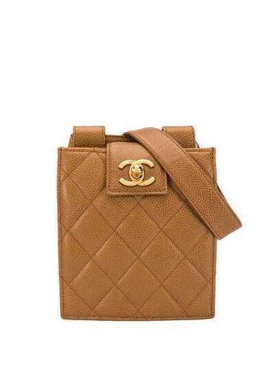 Chanel Pre-Owned стеганая поясная сумка с логотипом CC 2421451