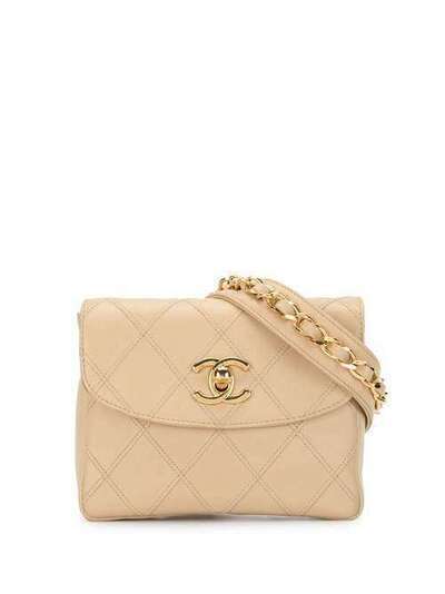Chanel Pre-Owned стеганая поясная сумка с логотипом CC 2870