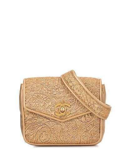Chanel Pre-Owned поясная сумка Nishijin-ori с логотипом CC 2361320