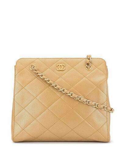 Chanel Pre-Owned стеганая сумка-тоут с цепочкой 6497538