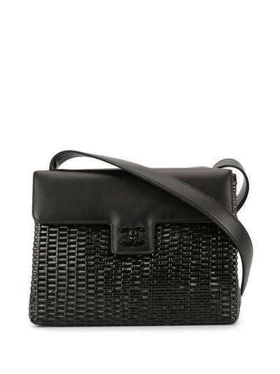 Chanel Pre-Owned плетеная сумка на плечо с логотипом CC 5647266