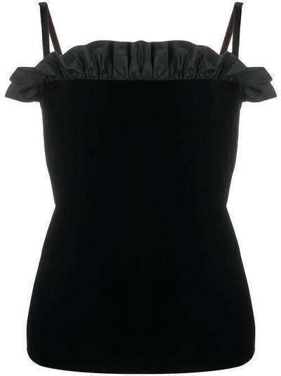 Yves Saint Laurent Pre-Owned бархатная блузка с оборками M1600100