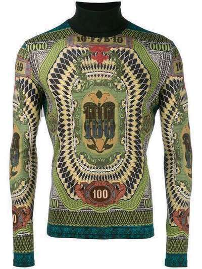 Jean Paul Gaultier Pre-Owned свитер с высоким воротником и декором в виде 100-долларовой купюры 1994 года выпуска JPG1627