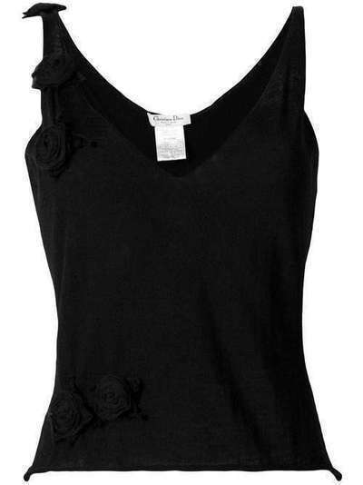 Christian Dior Pre-Owned блузка без рукавов с цветочной аппликацией DIO366
