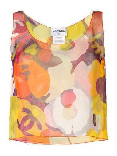 Chanel Pre-Owned прозрачная блузка 2000-х годов с цветочным принтом 00TP15571V08590I0345