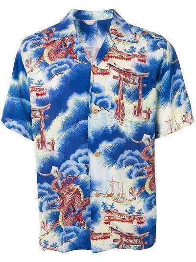 Fake Alpha Vintage 1950s dragon print short-sleeved shirt HA0038