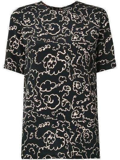 Chanel Pre-Owned блузка 1993-го года с короткими рукавами и логотипом 93PP01439V2334I0001