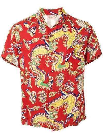 Fake Alpha Vintage 1950s dragon print short-sleeved shirt HA0042