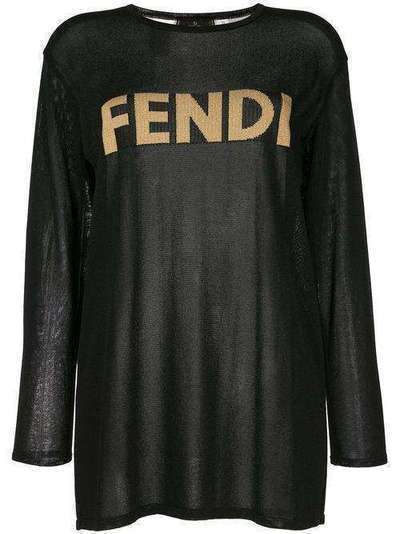 Fendi Pre-Owned сетчатая футболка с логотипом E97202