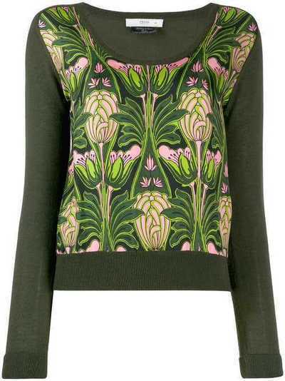 Prada Pre-Owned трикотажная блузка 1990-х годов с цветочным принтом PRAD350B