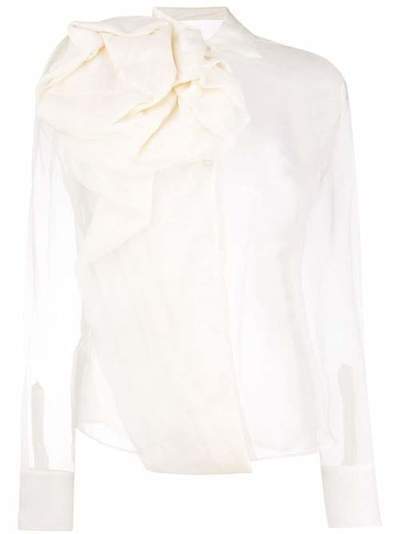 Christian Dior прозрачная блузка драпированная DIO104B