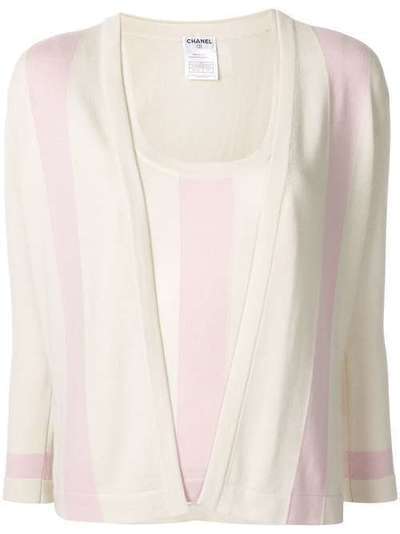 Chanel Pre-Owned расклешенная блузка в полоску 03PP20848W03124B2141