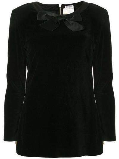 Chanel Pre-Owned бархатная блузка с длинными рукавами 1298