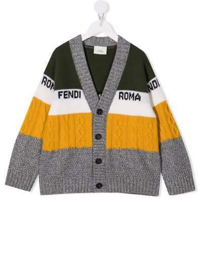 Fendi Kids кардиган в стиле колор-блок