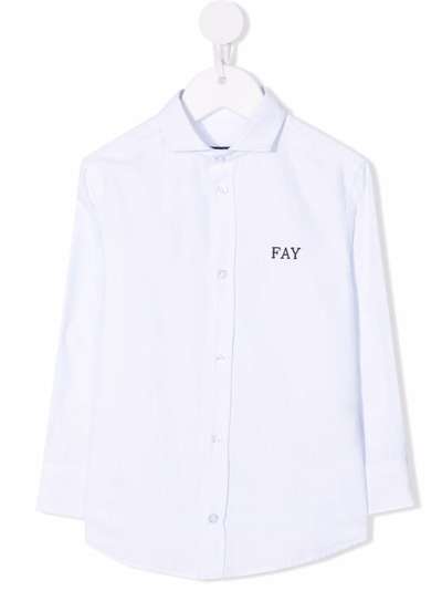 Fay Kids рубашка с длинными рукавами и вышитым логотипом
