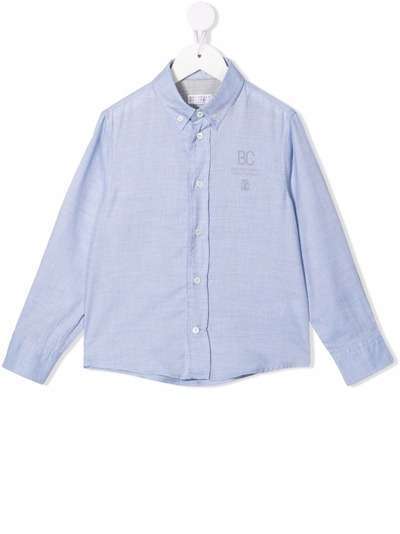 Brunello Cucinelli Kids рубашка с логотипом