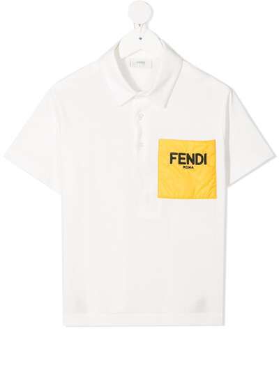 Fendi Kids рубашка поло с нашивкой-логотипом