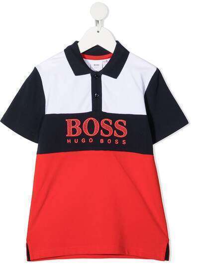 BOSS Kidswear рубашка поло в стиле колор-блок