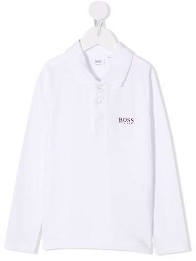 BOSS Kidswear рубашка поло с логотипом на груди